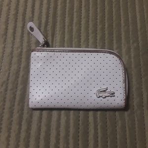 Lacoste Small White Zip Around Wallet
